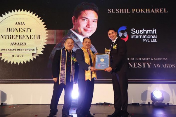 Pokharel conferred with ‘Asia Honesty Award 2015’